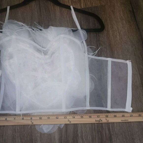 NWT Par‎ Violet Top Size Medium Tribute Bustier White Zip Back Designer - Picture 10 of 12